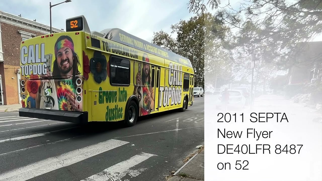 2011 SEPTA New Flyer DE40LFR 8487 on 52
