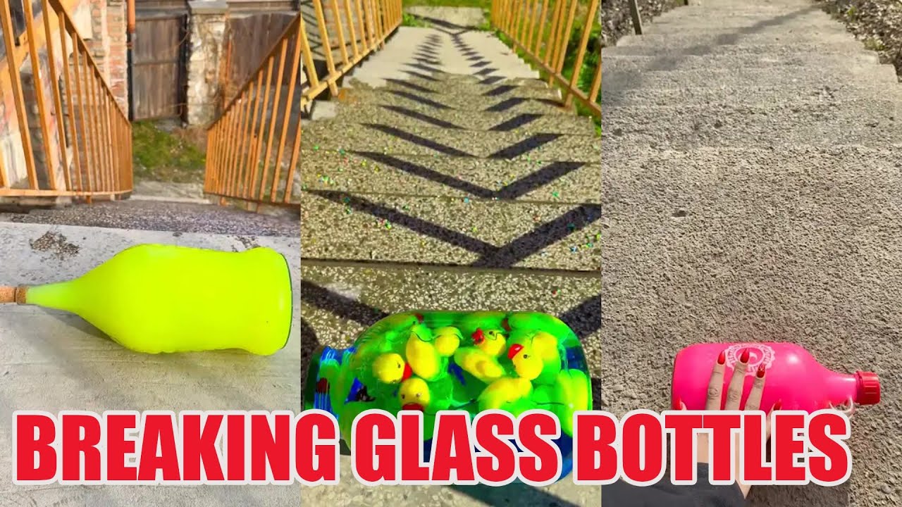Breaking Glass Bottles and Balloon Drops 🔥 Crushing Crunchy & Soft Things #asmr #satisfying
