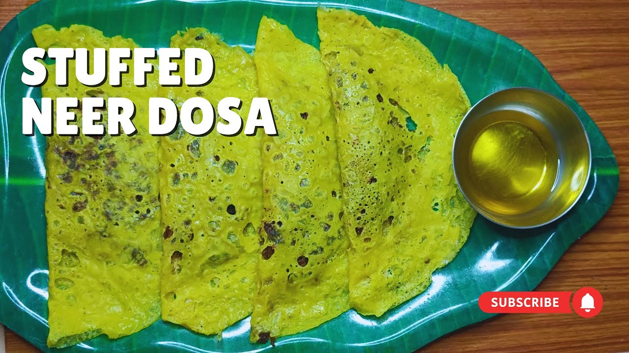 Sweet Stuffed Neer Dosa Recipe | Coconut Poha Jaggery Filling | South Indian Special