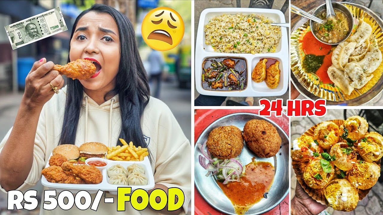 Surviving on ₹500 in India for 24 Hours Challenge -Toughest FOOD CHALLENGE Ever - New HOME SHOPPING