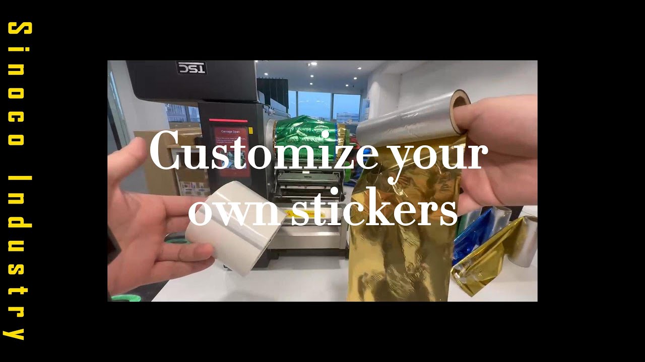 Digital Metallic Foil (metallic color ribbon) + barcode printer