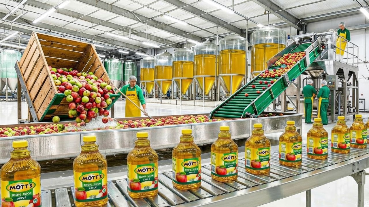 🍎 From Apples to Juice in Minutes! Inside a Modern Apple Juice Mega Factory