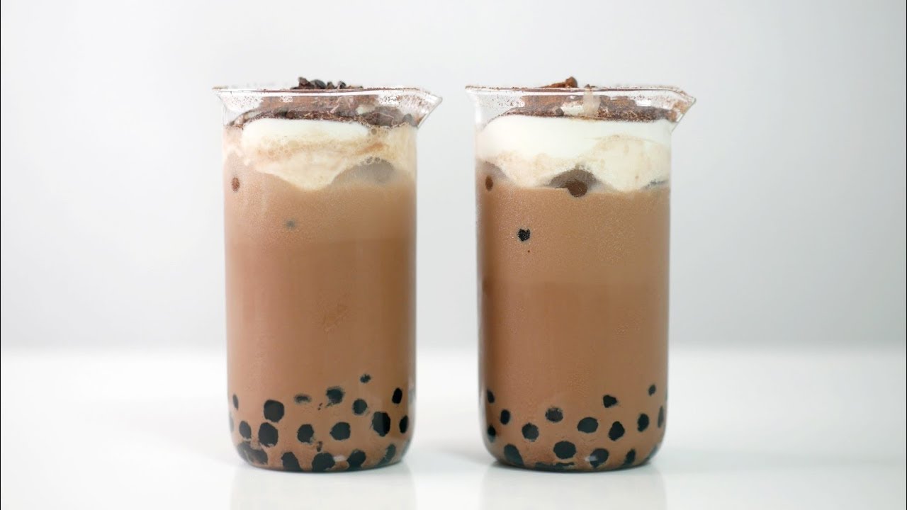 치즈폼 가득 올린 초코 버블티 만들기 Chocolate Boba (+cheese froth) Recipe | 한세 HANSE