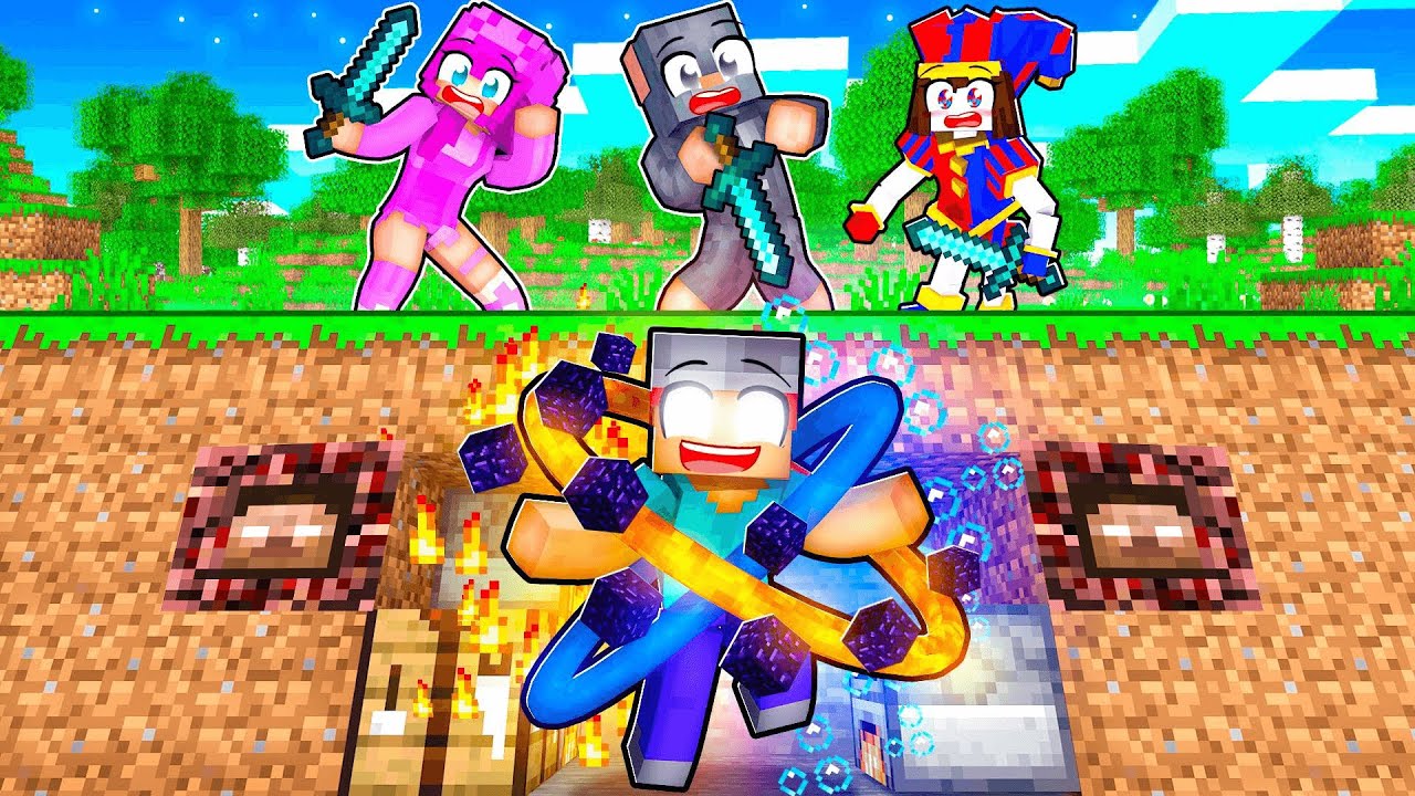 Hunters vs HEROBRINE Speedrunner in Minecraft!