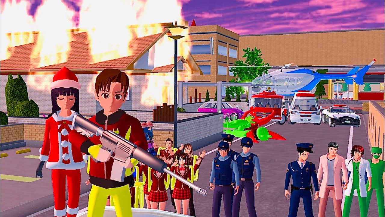 Yuta helped the Santa Mio against zombies🧟‍♂️#sakuraschoolsimulator #sakura #dramasakura #shortvideo