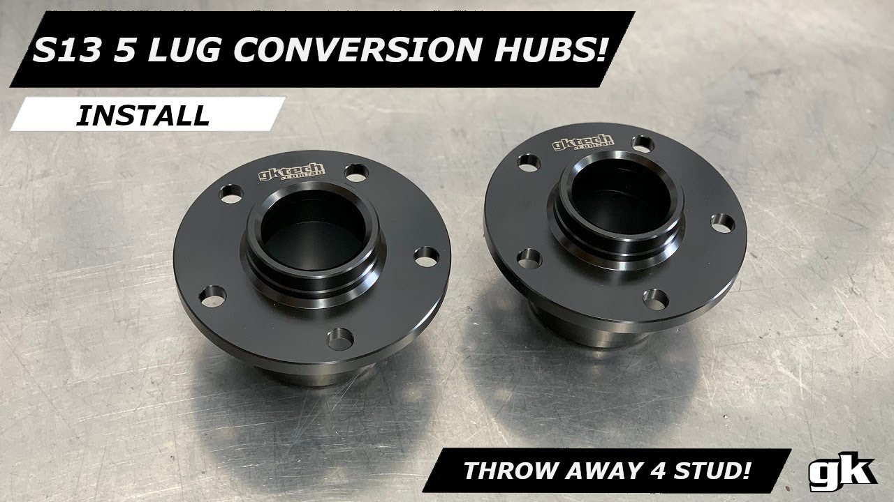 Gktech S13 240sx 180sx 4 to 5 Lug Front Conversion Hubs - Install