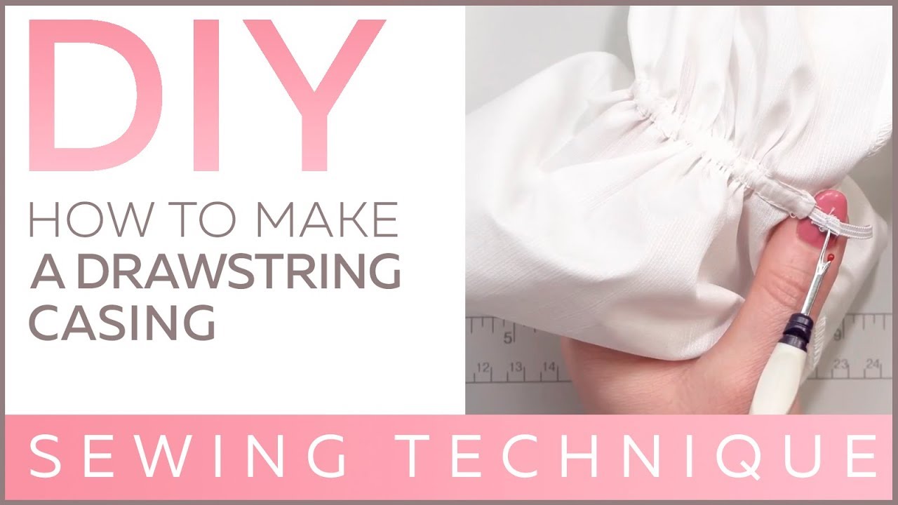 DIY: How to make a drawstring casing. Making a drawstring casing in a sleeve.