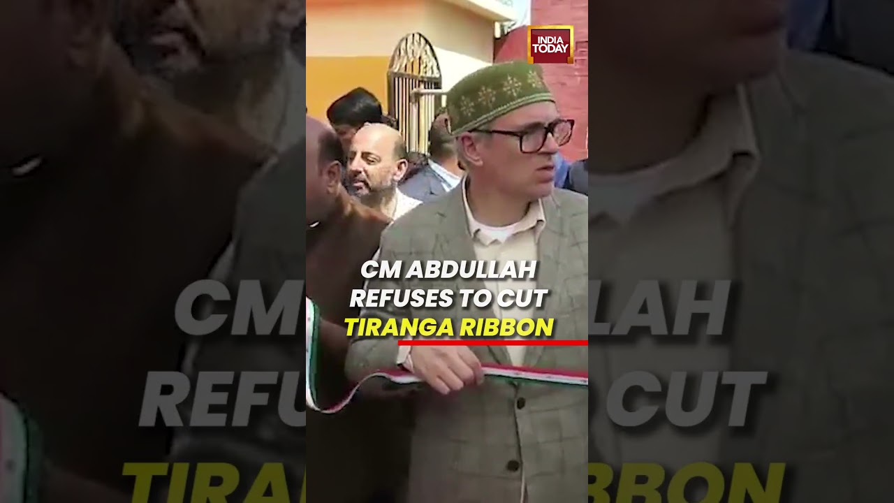 CM Omar Abdullah Refuses to Cut Tiranga Ribbon #cmomarabdullah #viralvideo #shortsviral