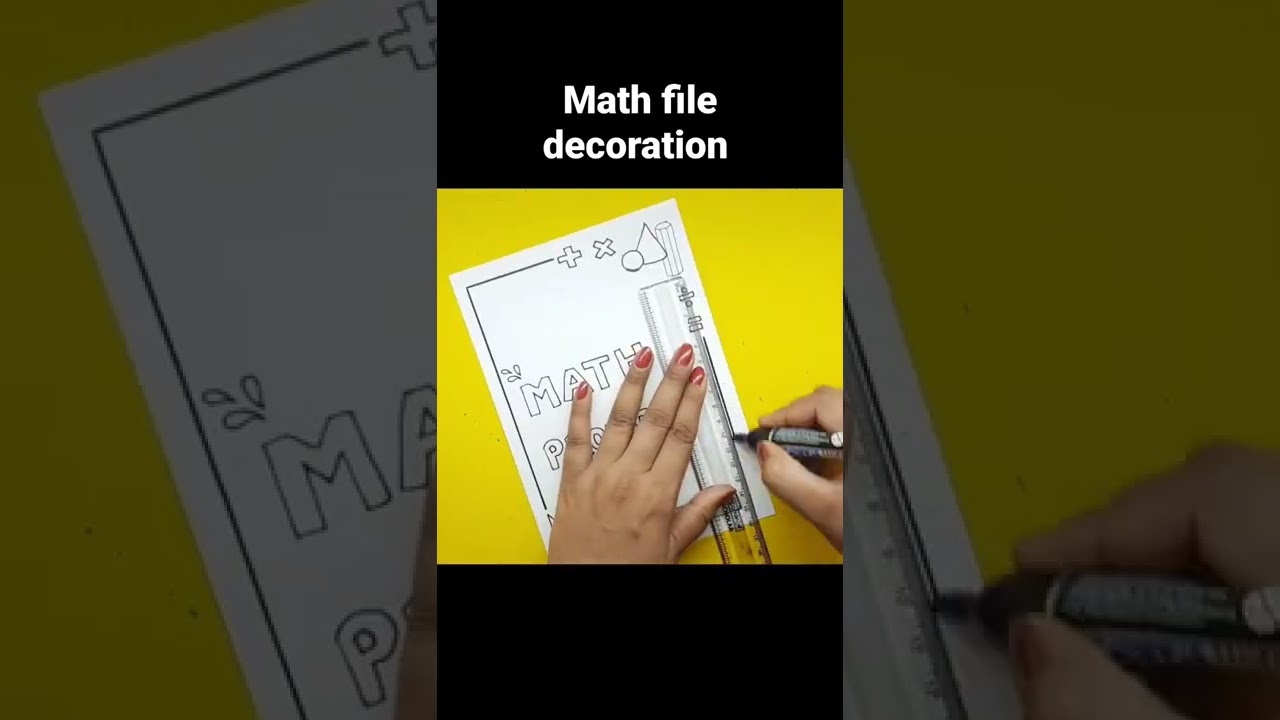mathematic border design on paper/how to decorate front page of file/math Project page design idea