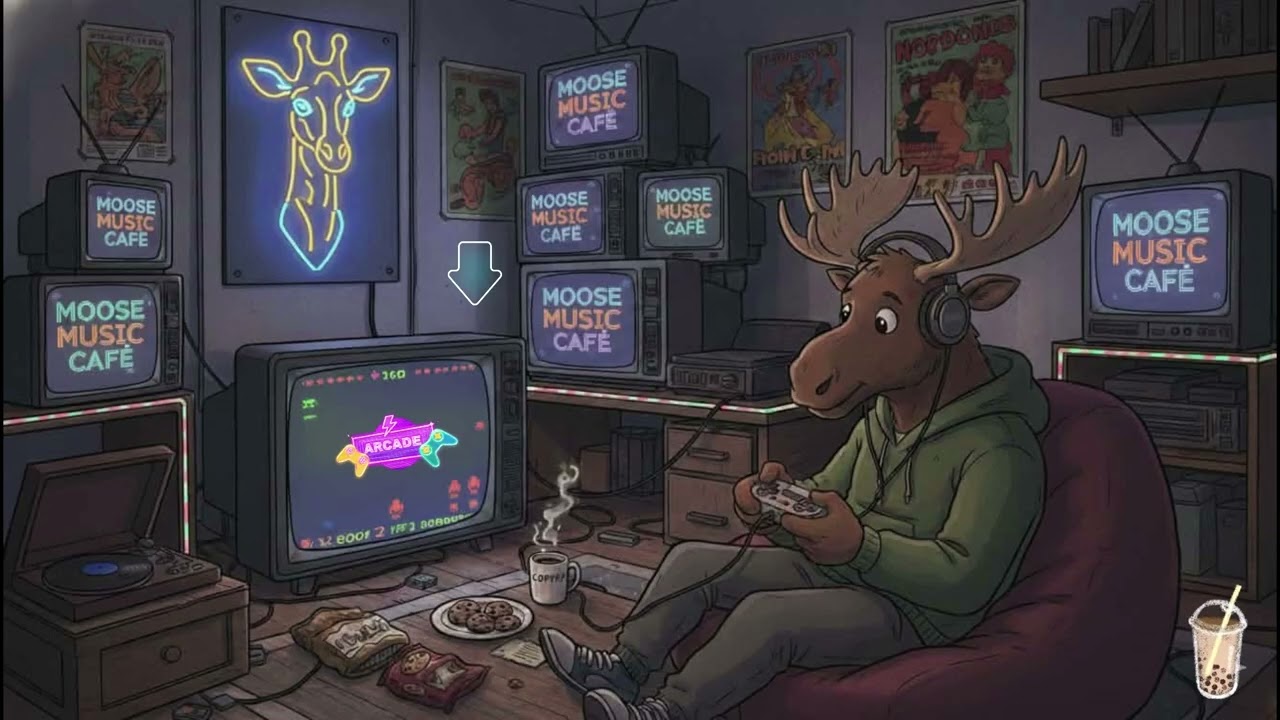 Retro Pixel Beats / 8‑Bit × Synthwave Lofi at Moose Music Café [No Repeat]