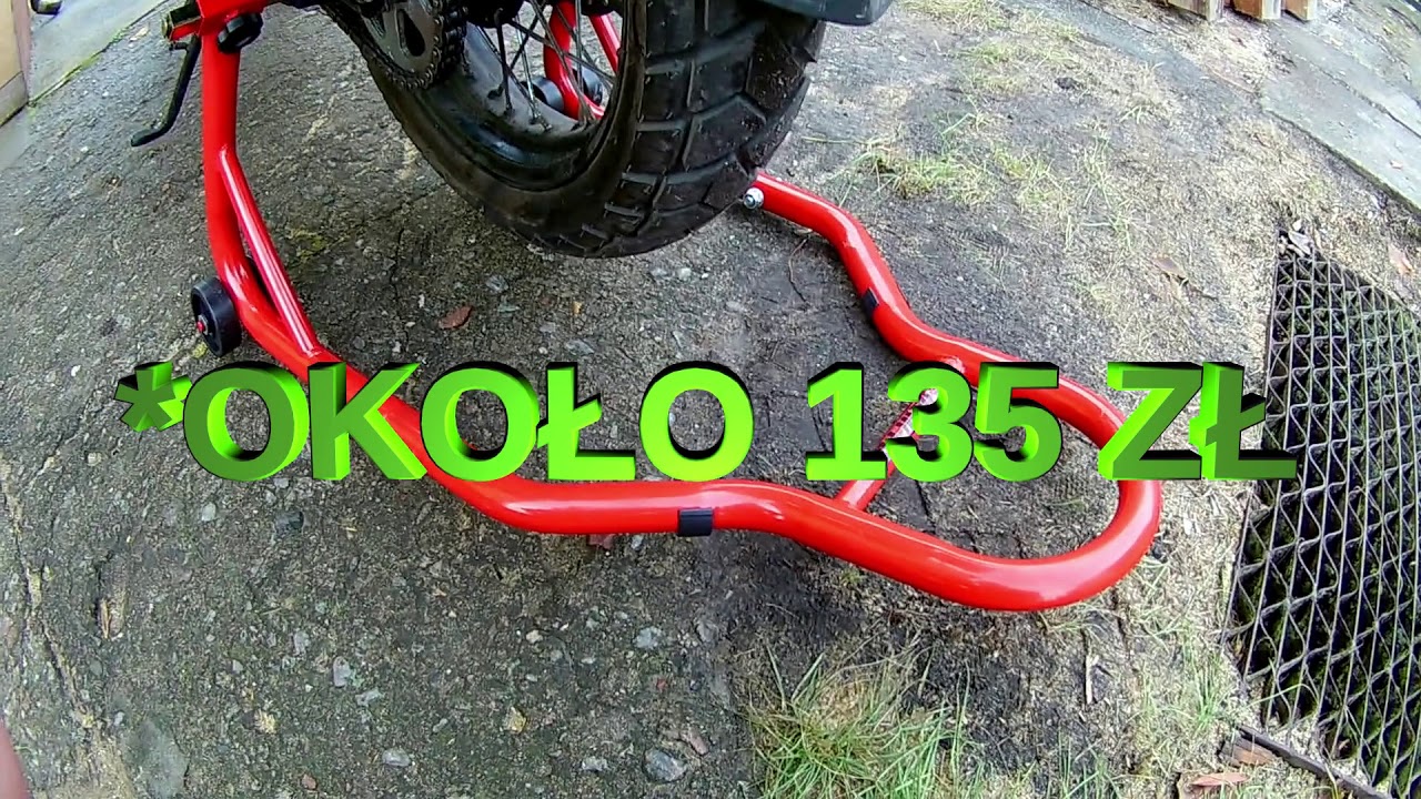 Krótki film o regulacji łańcucha. Stojak motocyklowy - Romet ADV 250.