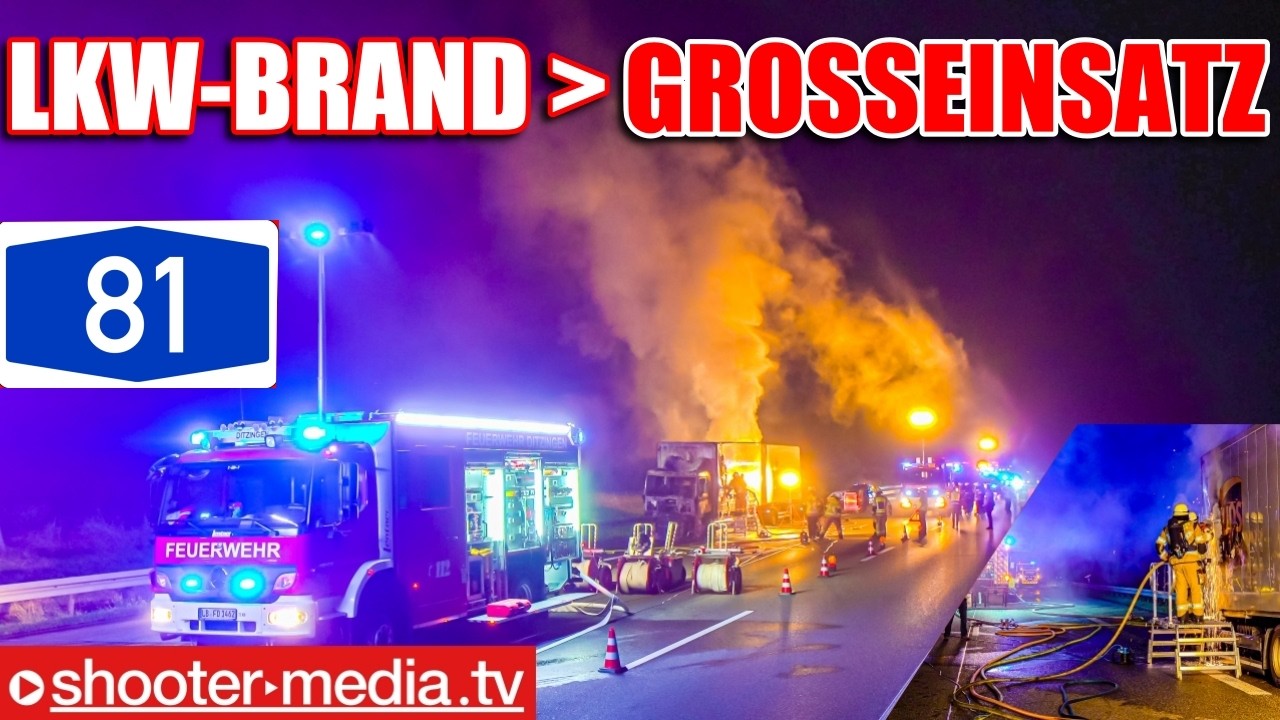 🔥  A81:  LKW-BRAND ENTWICKELT SICH ZUM GROSSEINSATZ  🔥 | 🚒  Rettungsgasse zugefahren  🚒