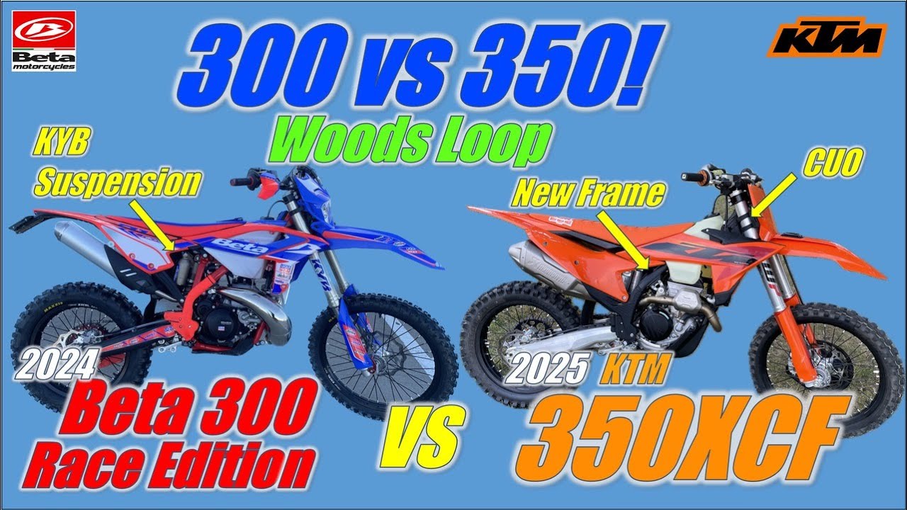 2025 KTM 350XCF vs 2024 Beta 300 Race Edition Back to Back on a Short Woods Loop