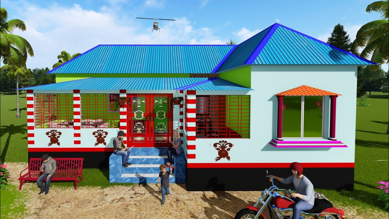 ৩ রুমের টিনের বাড়ির ডিজাইন | 3 room tin shed house | tin set house design bangladesh  | Tin Bari |