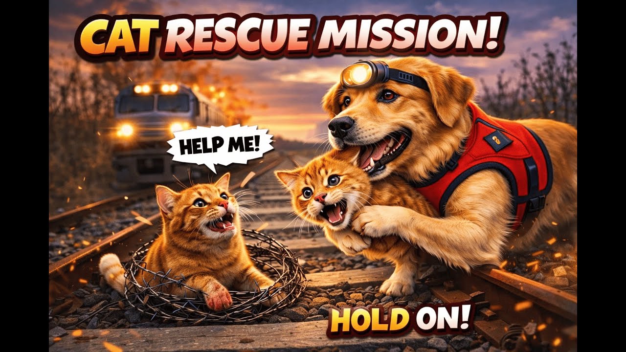 Cat Trapped on Train Tracks | Seconds Away From Disaster ‼️