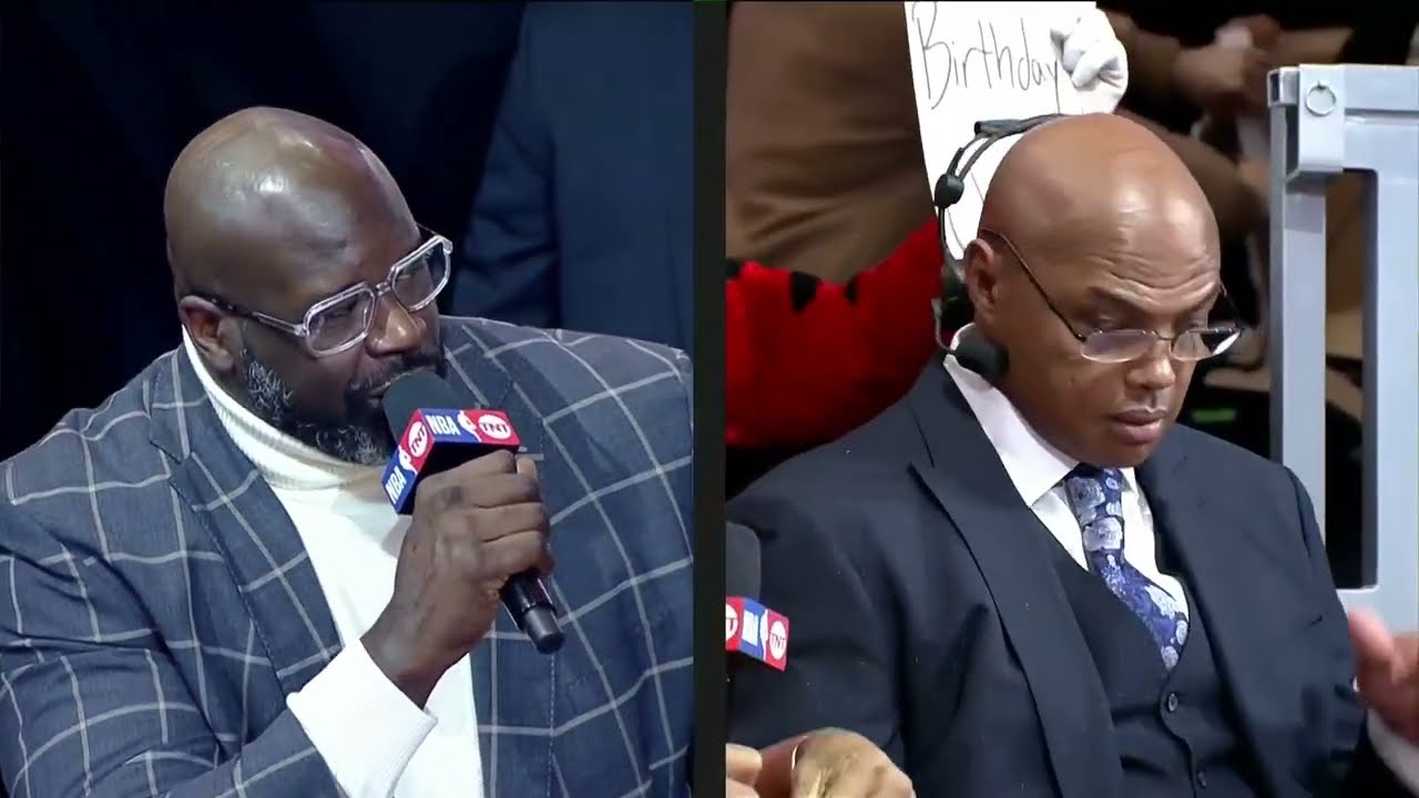 Shaq leads fans in singing Happy Birthday to Chuck 🎉🤣 | 2023 #NBAAllStar
