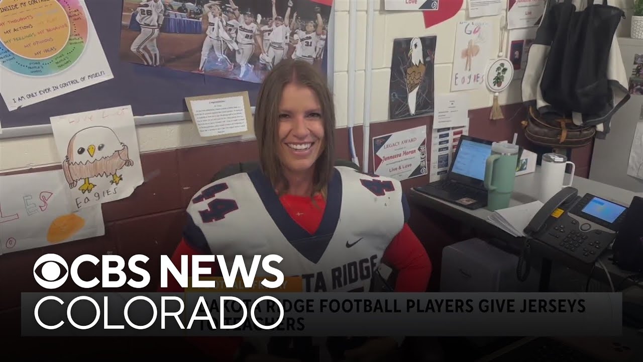 Football Friday: Dakota Ridge football players give jerseys to teachers