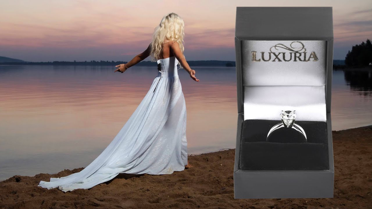 Fake solitaire diamond engagement ring | Best imitation solitaire diamond engagement ring | Luxuria