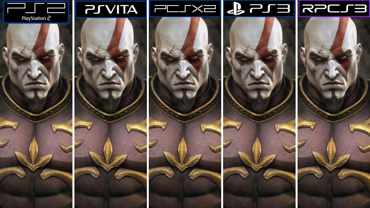 God of War 2 [ Ps2 vs Psvita vs Pcsx2 vs  Ps3 vs Rpcs3 ] Graphics and FPS Comparison