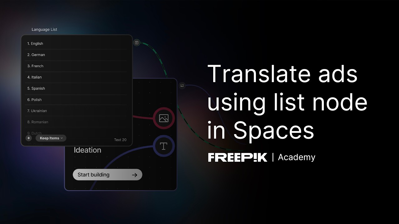 Translate Ads Using List Nodes in Spaces | Freepik Academy - Tutorial