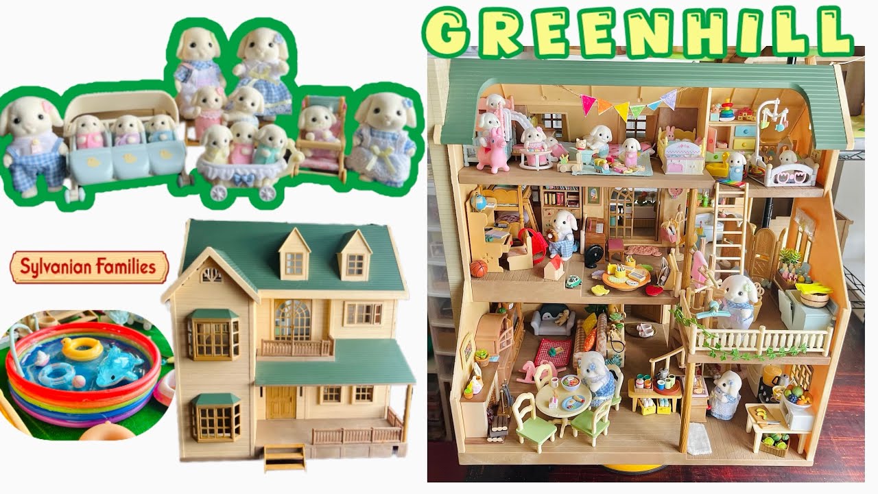 House on the Hill _ Greenhill house : Set up & Tour 💚 [Sylvanian Families]