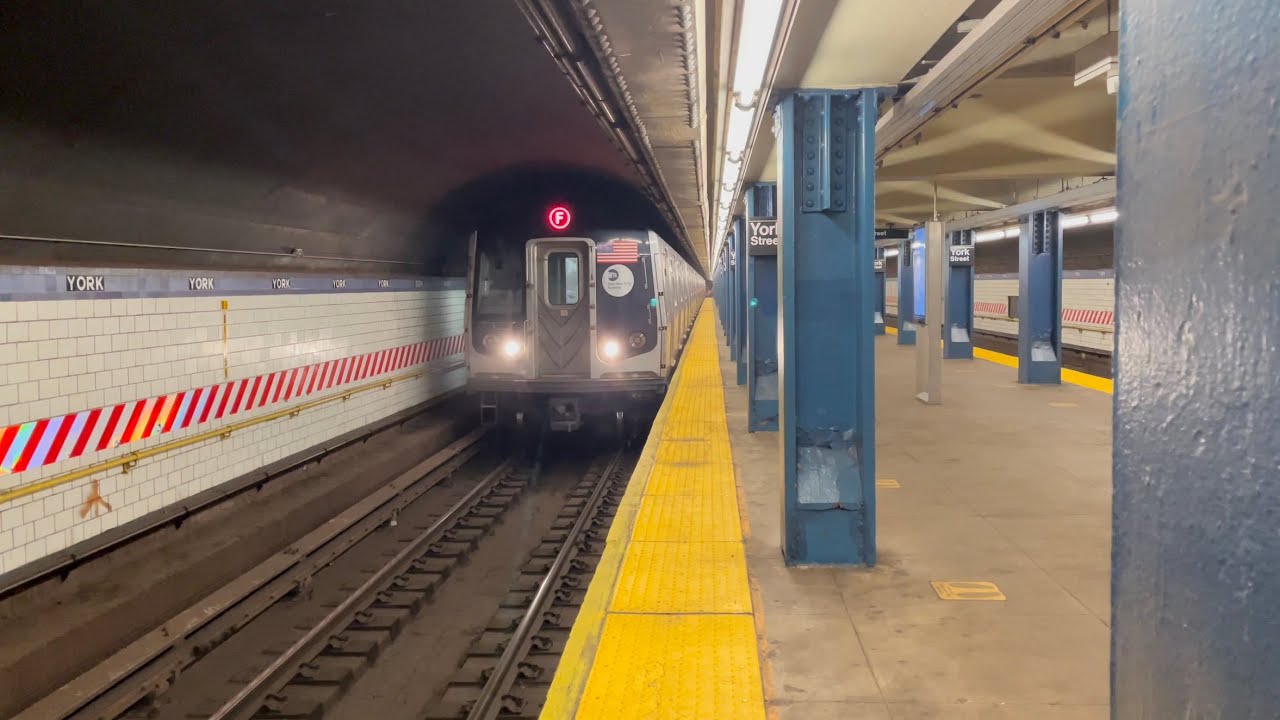 IND 6th Avenue: R160 F Trains at York Street (First Weekend Post Rutgers Tunnel Rehabilitation)