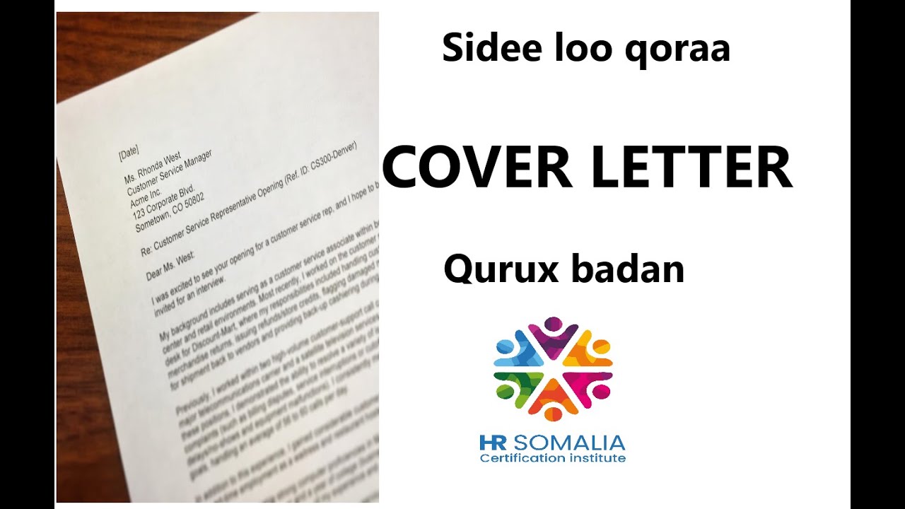 SHAQO ayaad markiiba helaysaa ee COVER LETTER-kaaga sidan ka dhig!