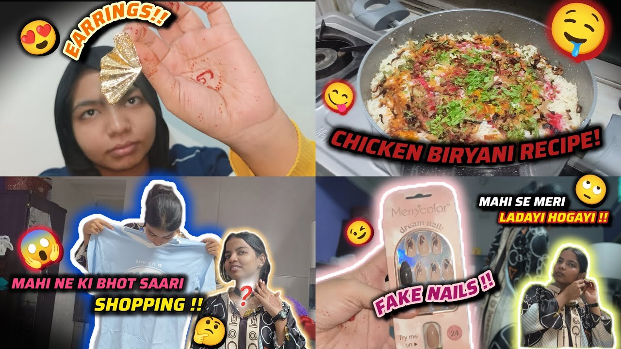 Homemade Chicken Biryani Recipe😋|Mahi ke naye kapde🛍️|Fatima Khan|