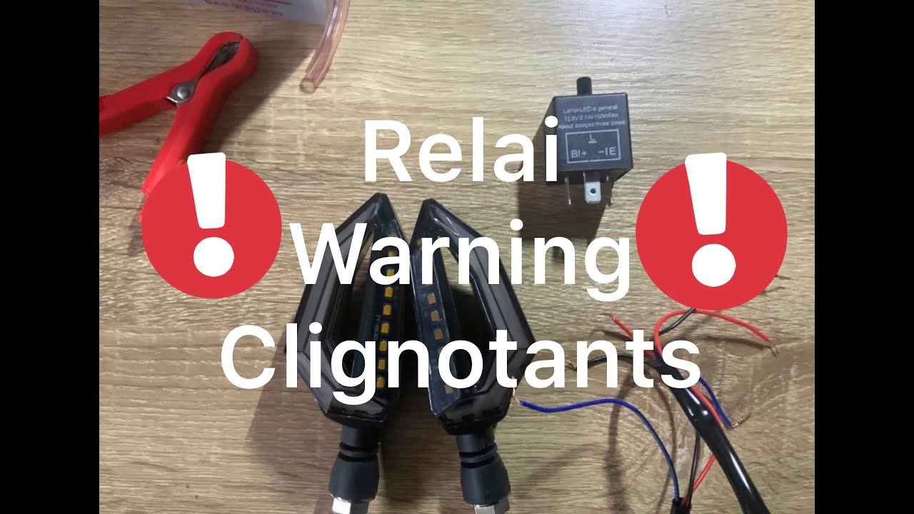 Motorcycle scooter LED flashing warning relay connection