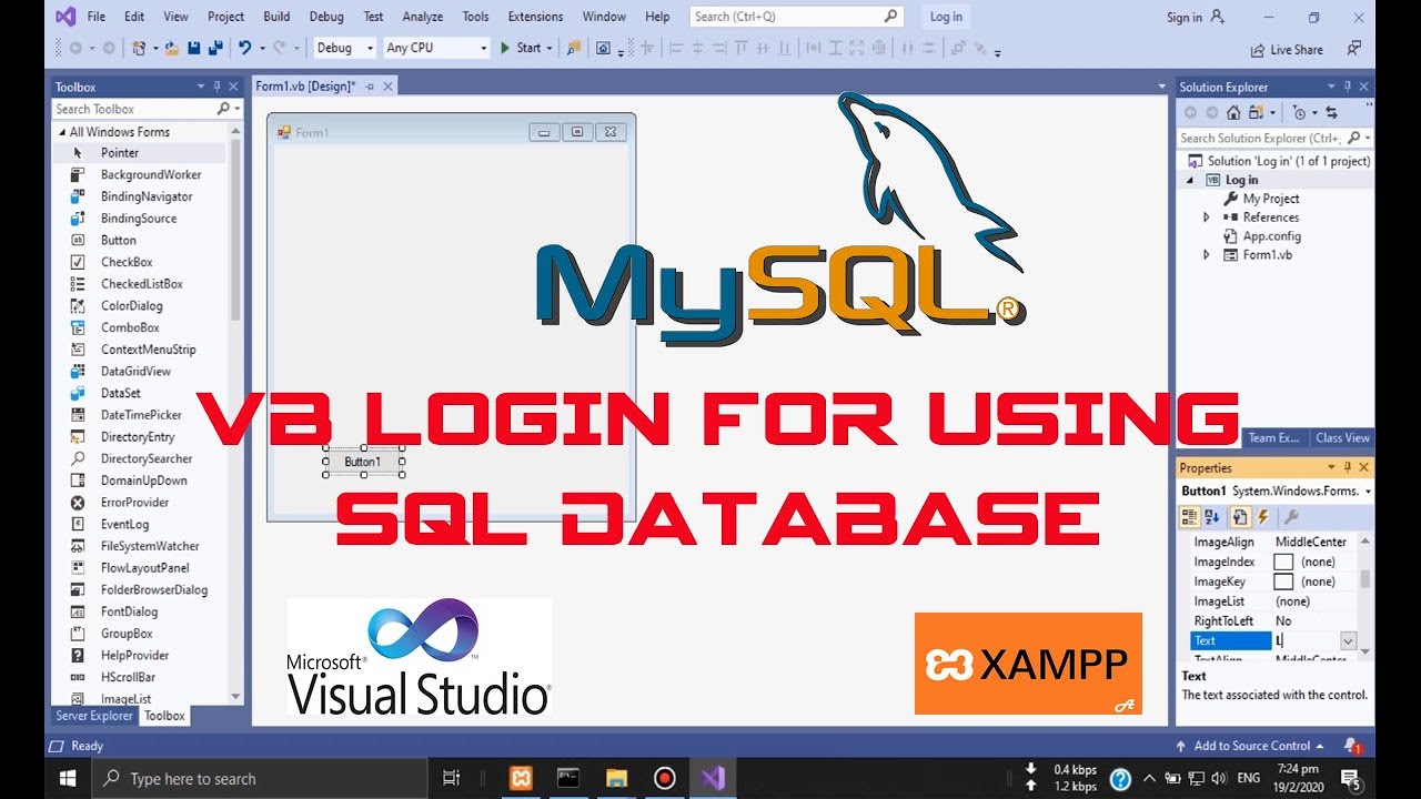 How to create log in form in vb.net with registration and mysql database xampp with source code