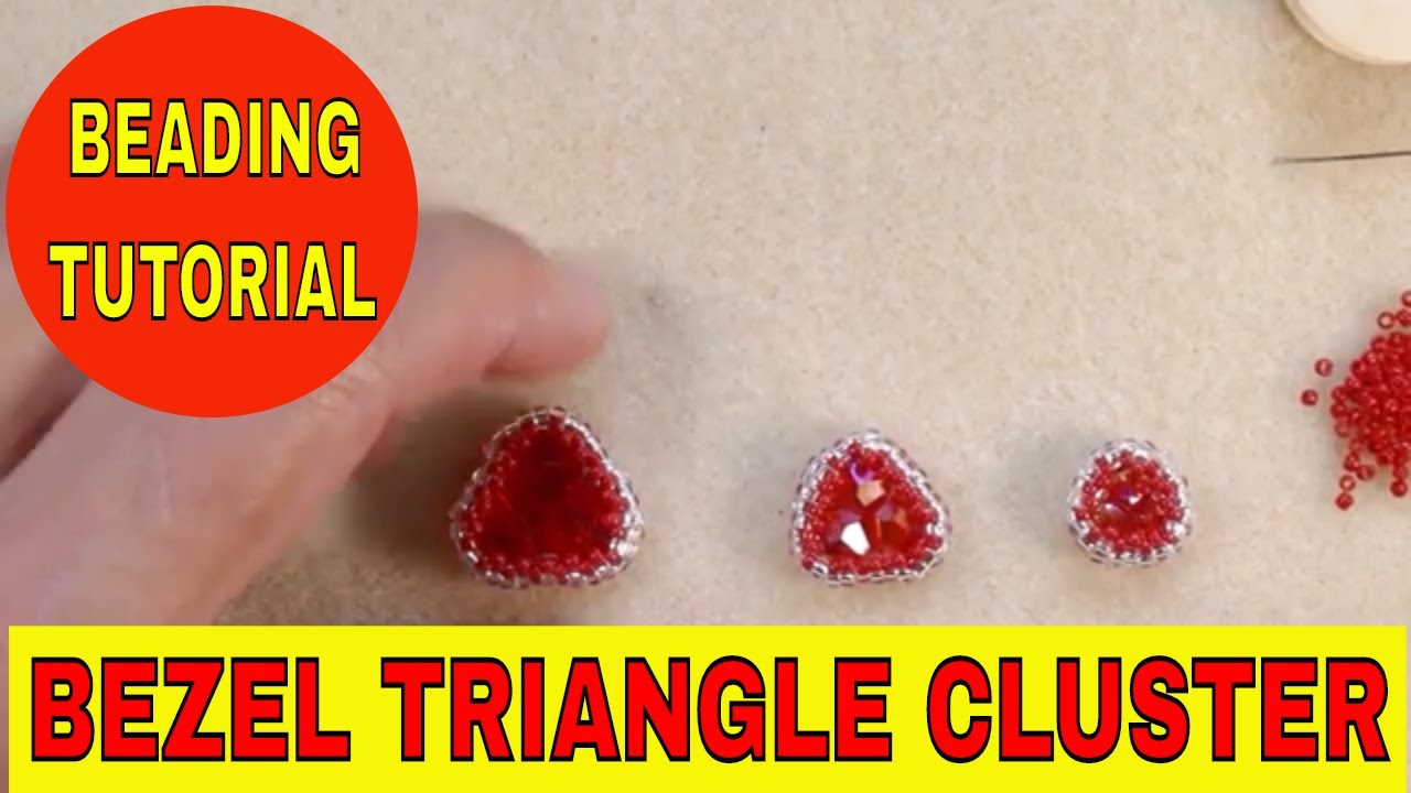 How to make a beaded bezel around a bicones triangle