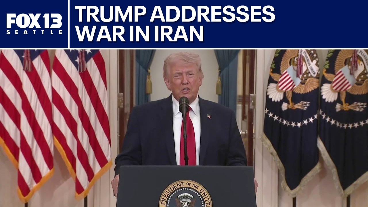 Президент Трамп обсуждает войну в Иране | FOX 13 Seattle