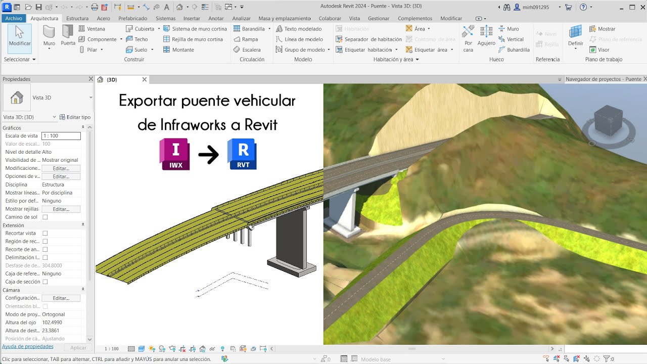 13.-Exportar puente vehicular de Infraworks a Revit