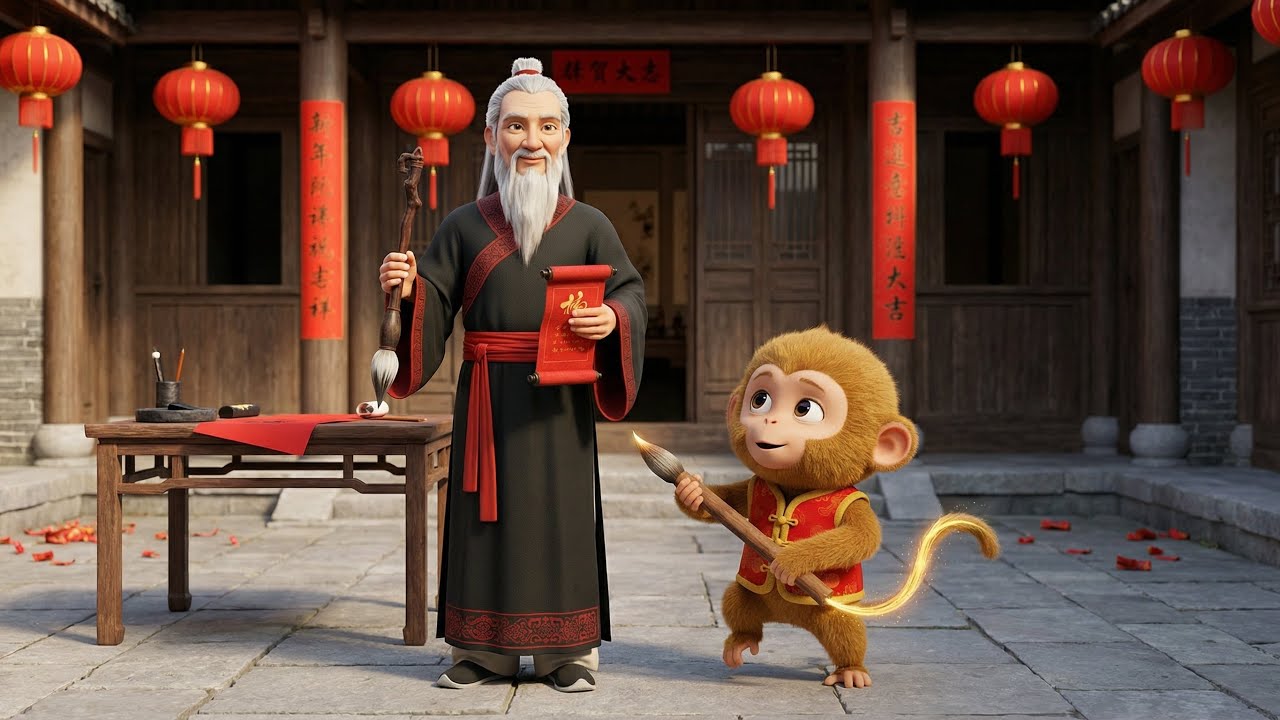 văn hóa xin chữ đầu năm của chú khỉ con