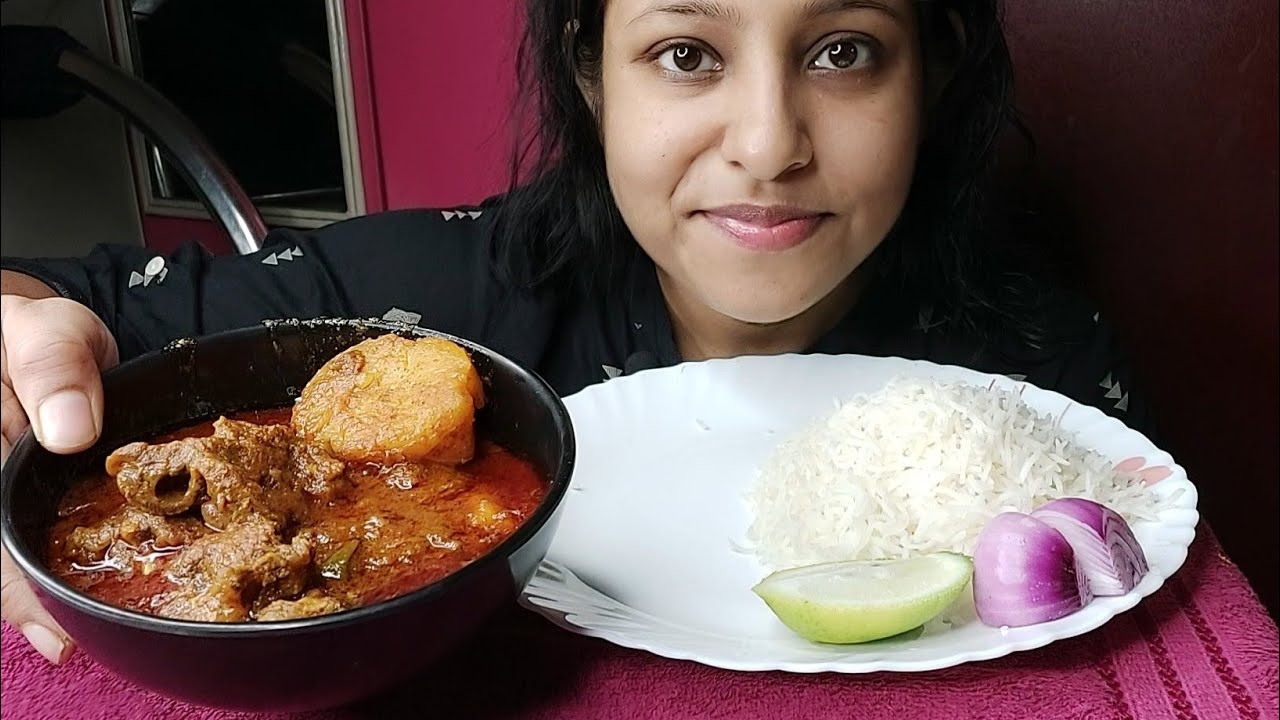 Eating Show - basmati Rice, Mutton Kosha | Poulami Eating Show|foodie poulami|asmr|poulami mukbang