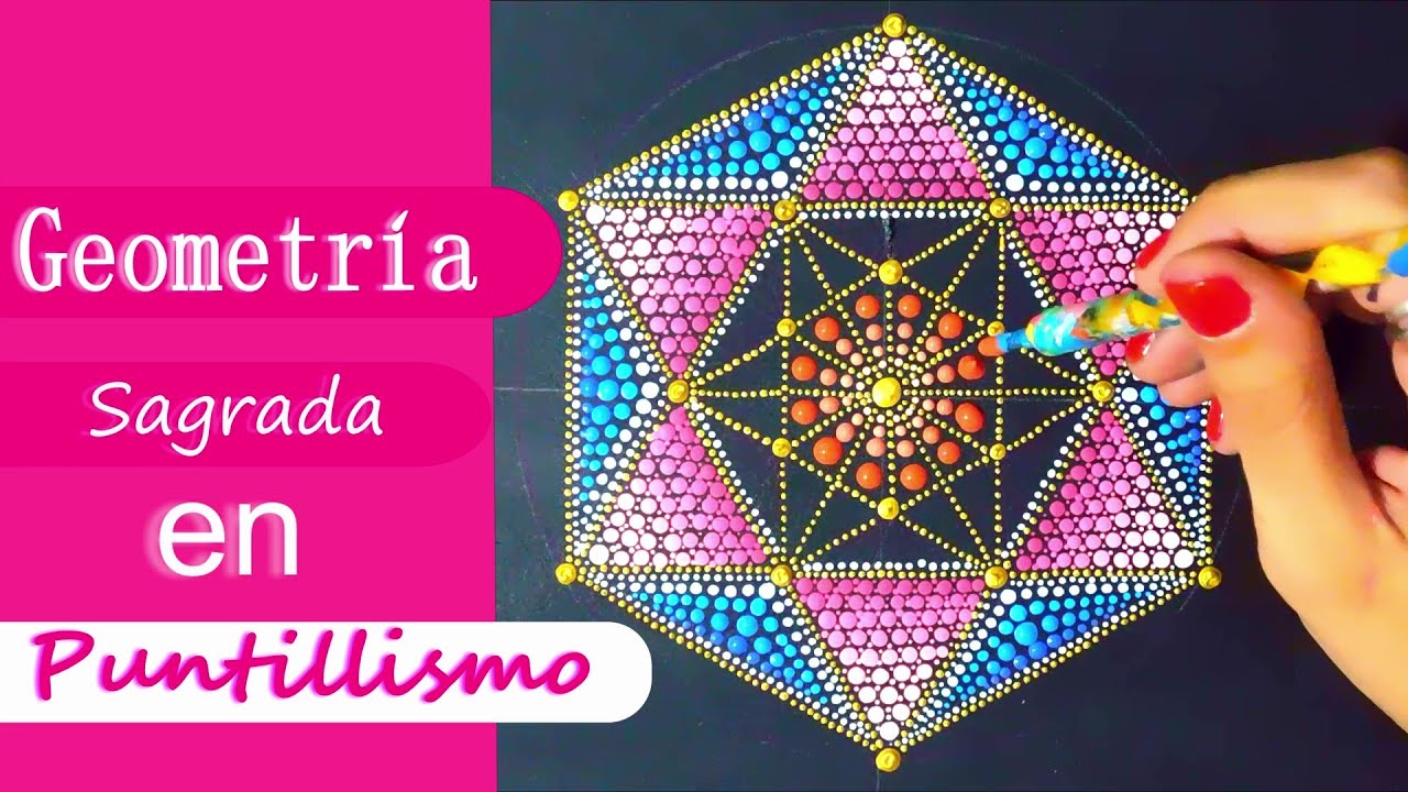 Mandala Geometría sagrada / Puntillismo con acrílicos /  Paso a paso