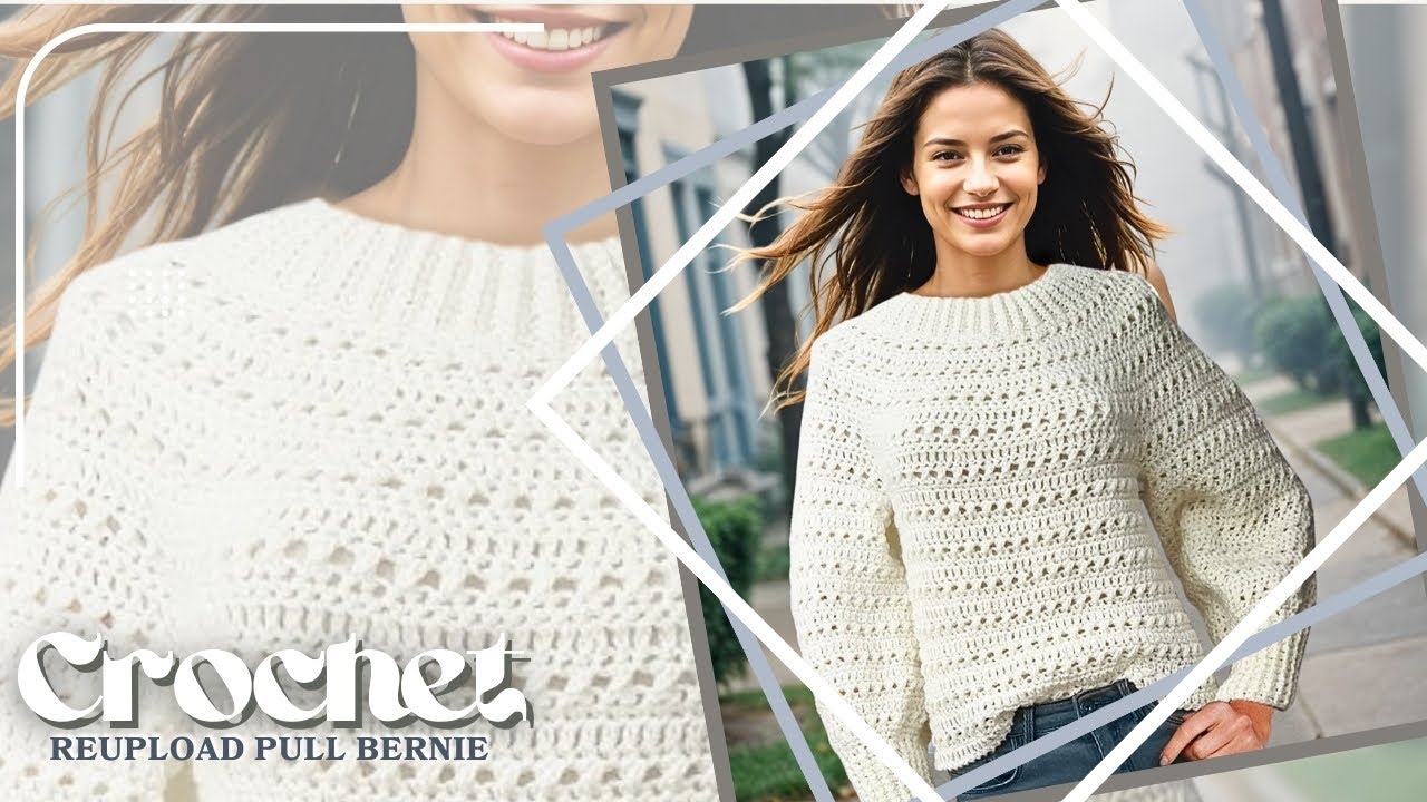 🌸 PULL TOPDOWN / COL ROND WOKE FACILE POUR DEBUTANTES🌟REDECOUVERTE BERNY + TRANSLATION @MamieCrochet