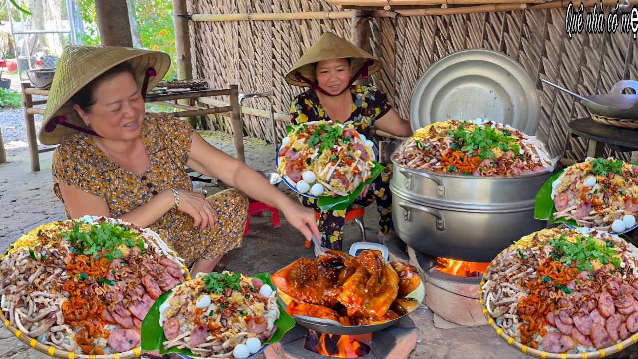 Xôi Mặn Thịt Xá Xíu Thập Cẩm, Chả Lụa | Hương Vị Món Ngon Quê Nhà ||Mixed sticky rice
