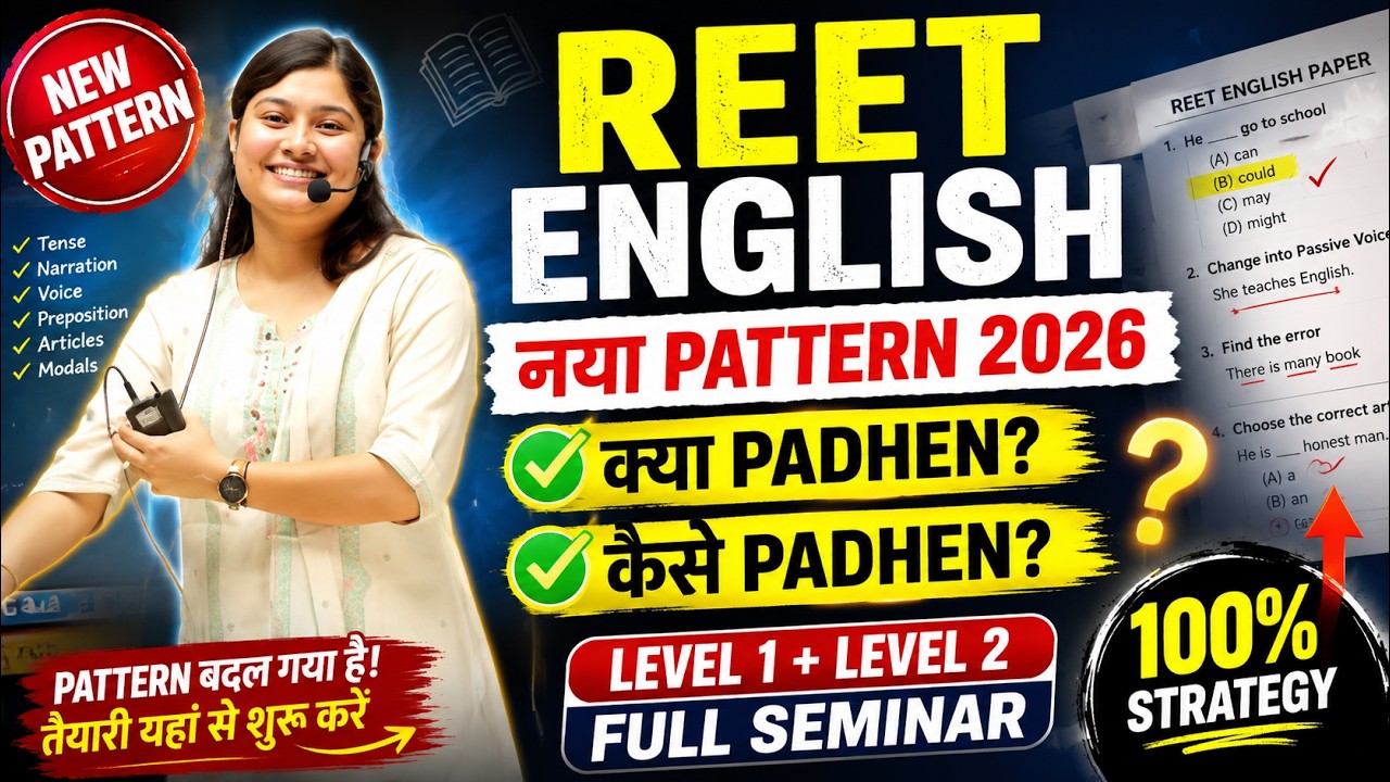 REET English 2026 New Pattern | Level 1 & 2 Complete Strategy by Shivani Ma'am