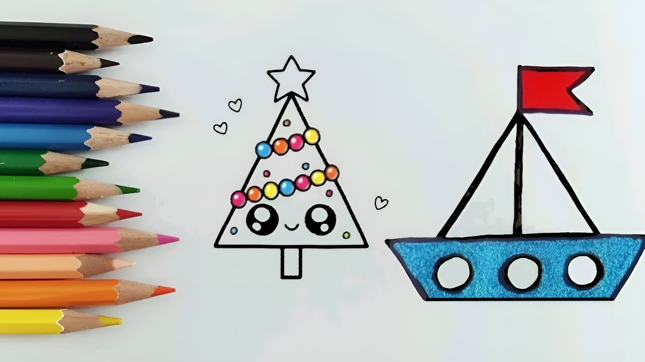 How to draw easy triangle drawing / easy geometric shape drawing / creative idea with triangle shape