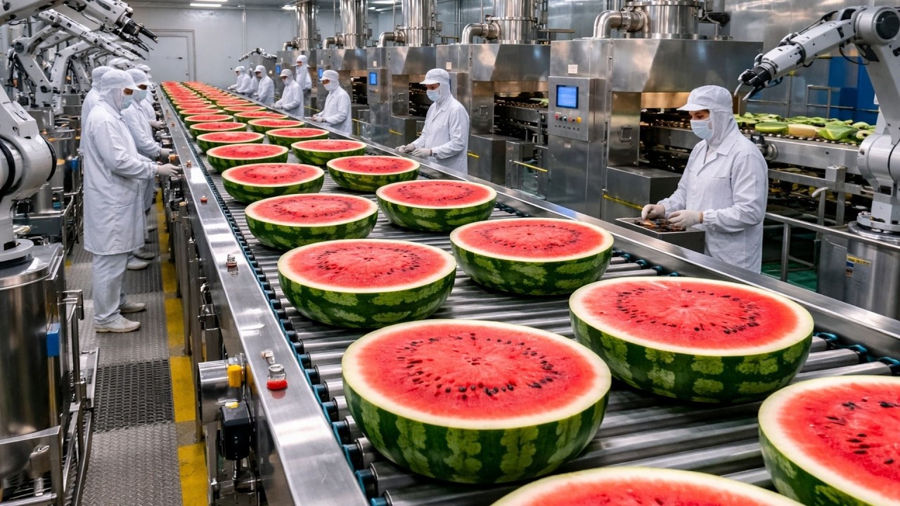 Inside the Largest High-Tech Factory Turning One Watermelon Into 4 Powerful Health Foods