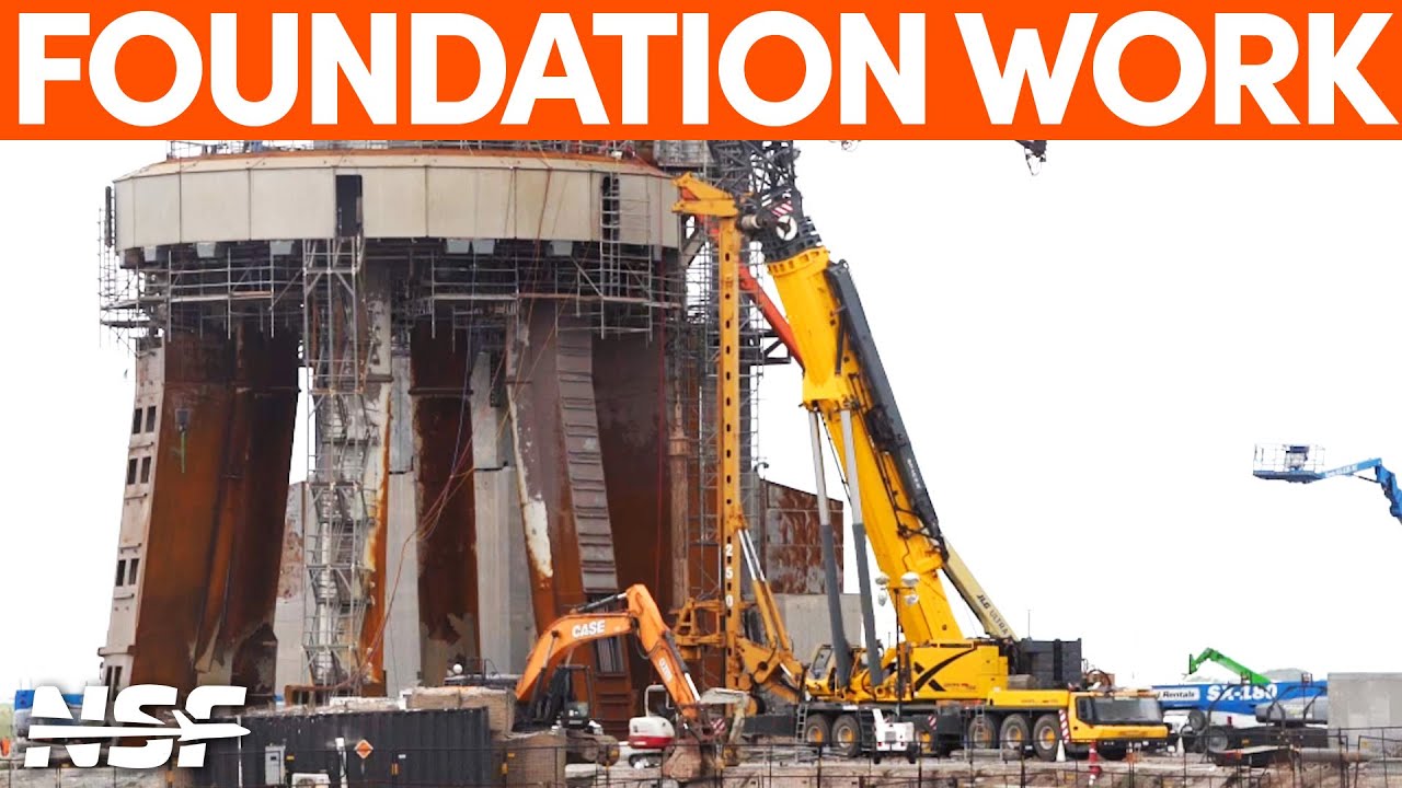 Foundation Piling Work at the Orbital Launch Mount | SpaceX Boca Chica