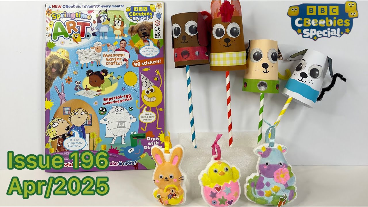 CBeebies special magazine, issue 196, Apr/2025 Springtime Art, with 3 cute animals paint & play 🐣🐏