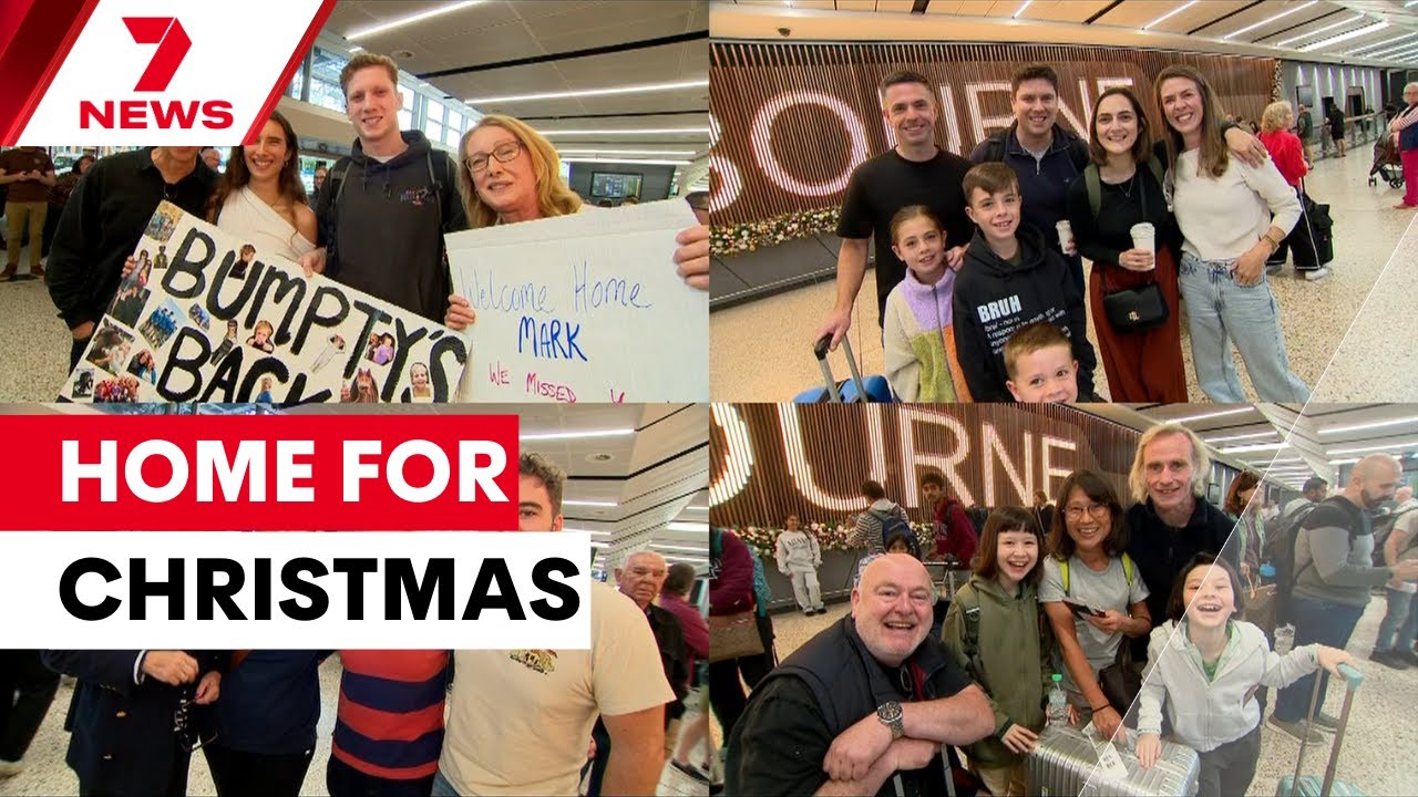 Melbourne Airport's very own Love Actually moments | 7NEWS
