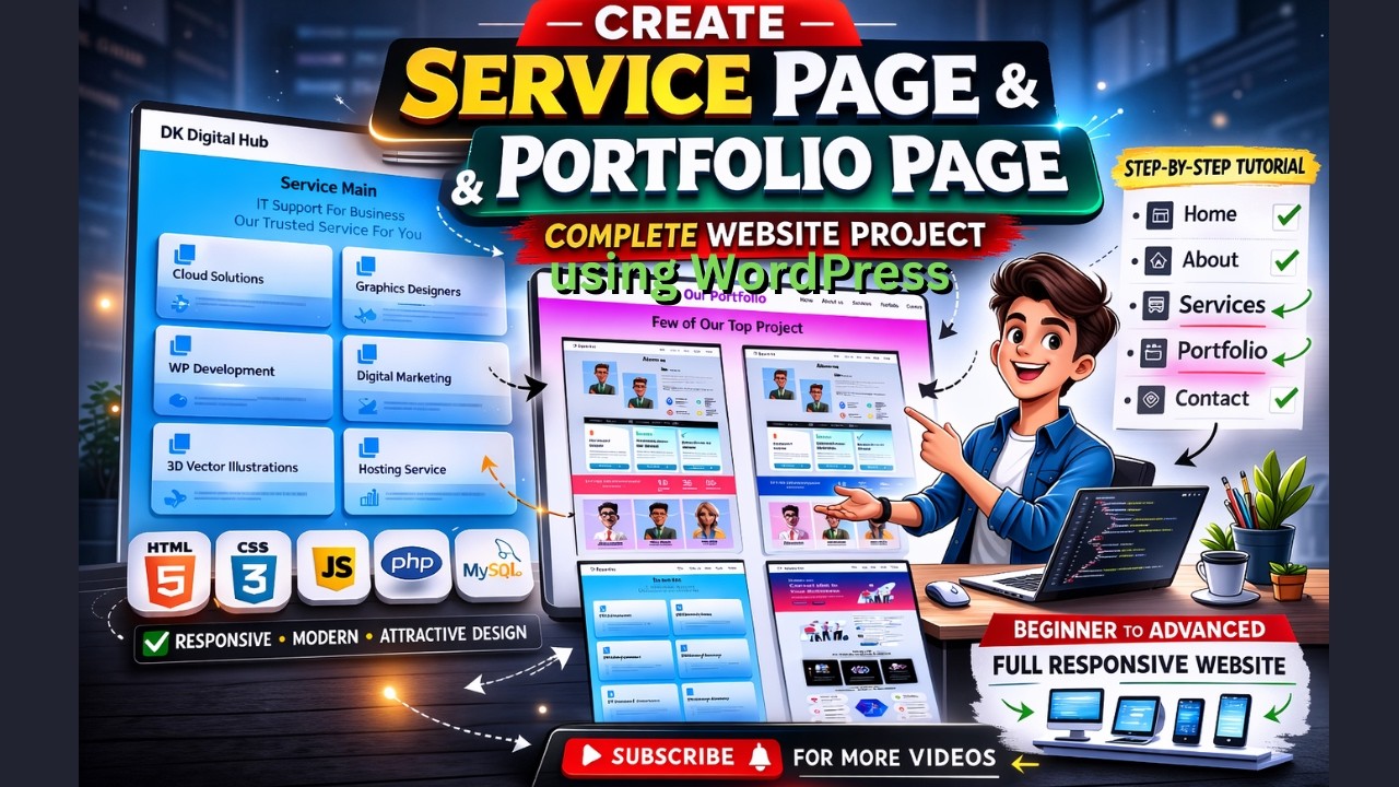 CREATE SERVICE & PORTFOLIO PAGE USING WORDPRESS