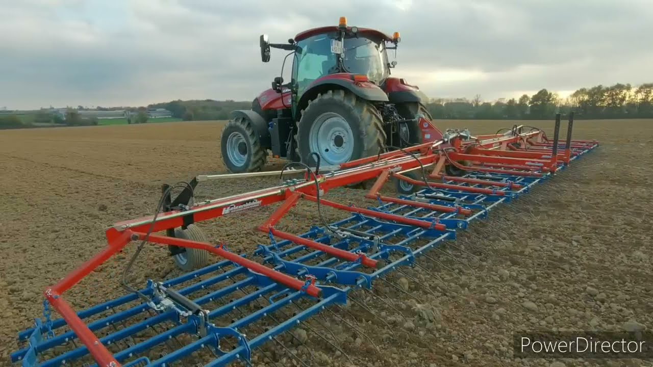 Passage de la herse étrille | Case IH MAXXUM 125 | herse étrille Einbock de 12m |😍🌾