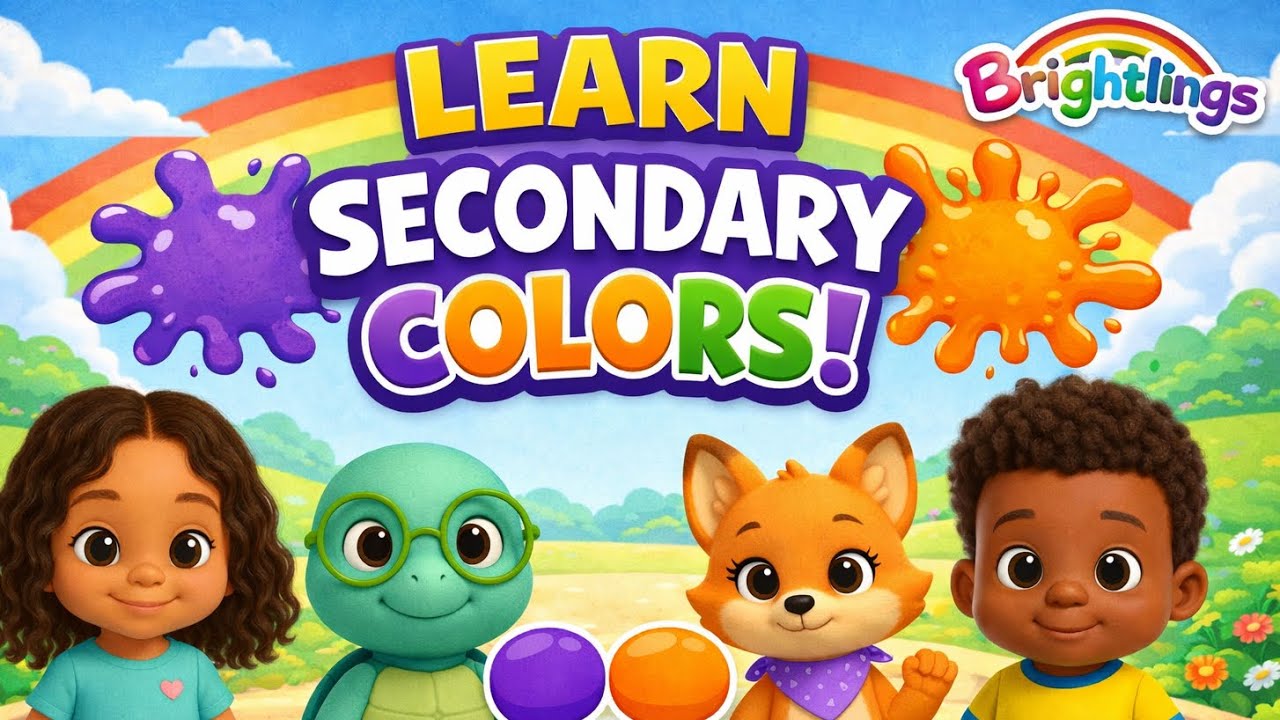 Learn Secondary Colors with the Brightlings | Purple, Orange & Green Song for Kids