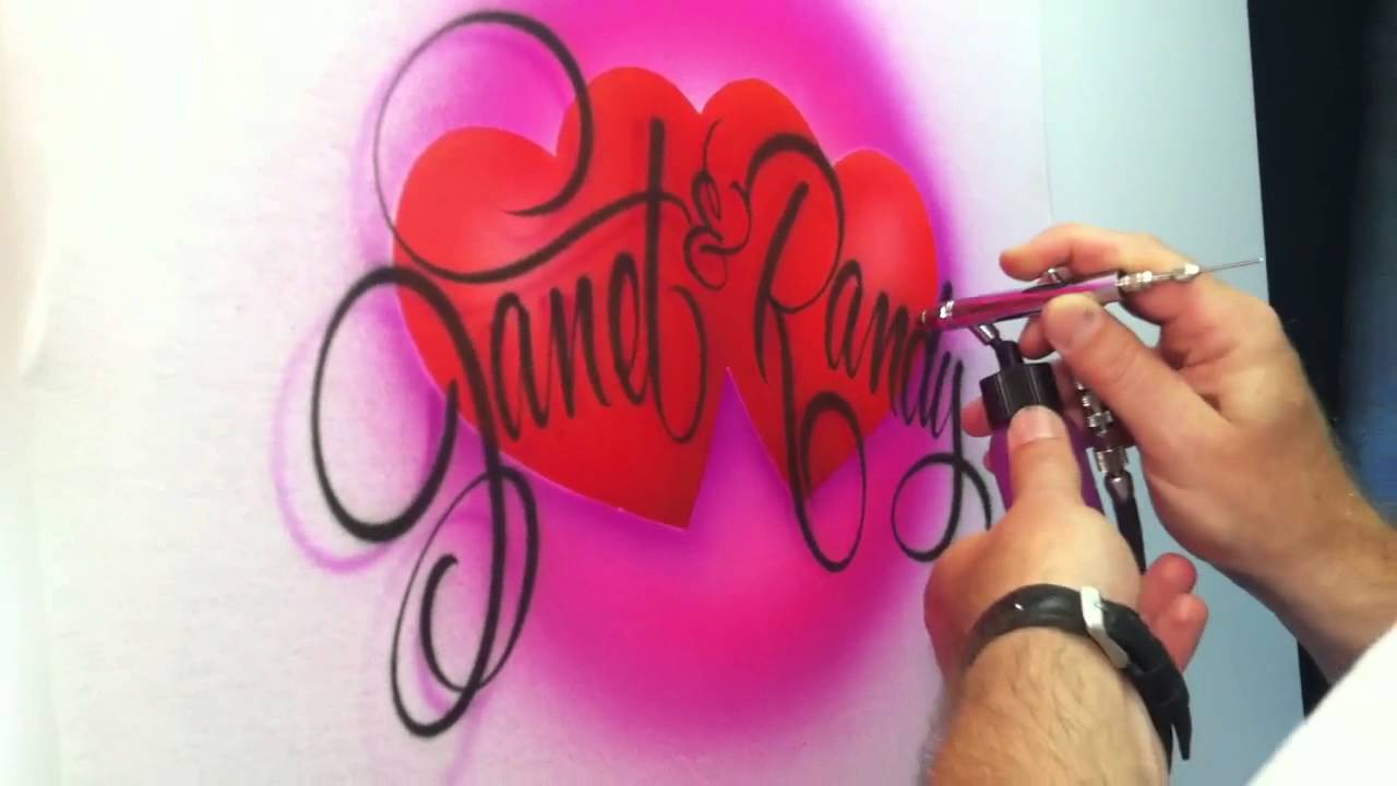 Single stroke script airbrush