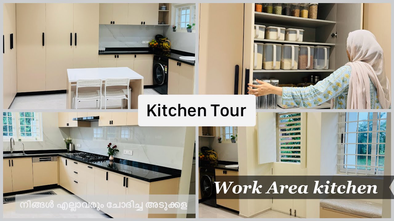 KITCHEN TOUR || നിങ്ങൾ ആവശ്യപ്പെട്ട കിച്ചൻ ടൂർ || MY Organized Kitchen Tour || INDIAN KITCHEN TOUR