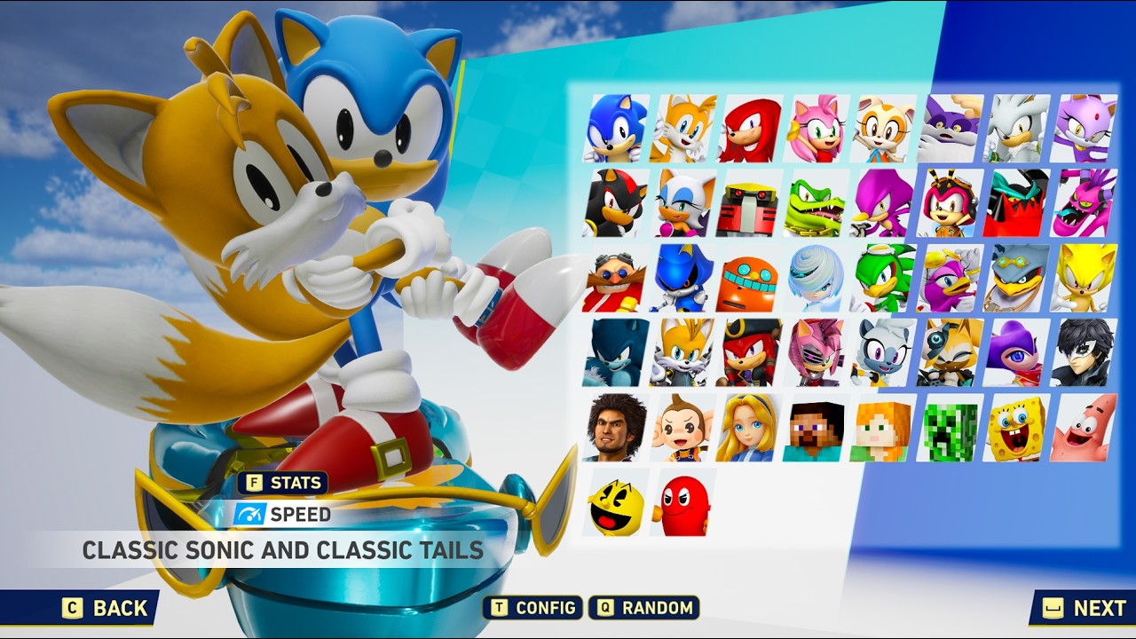 Classic Sonic is Holding Classic Tails at his hands in Sonic Racing Crossworlds!